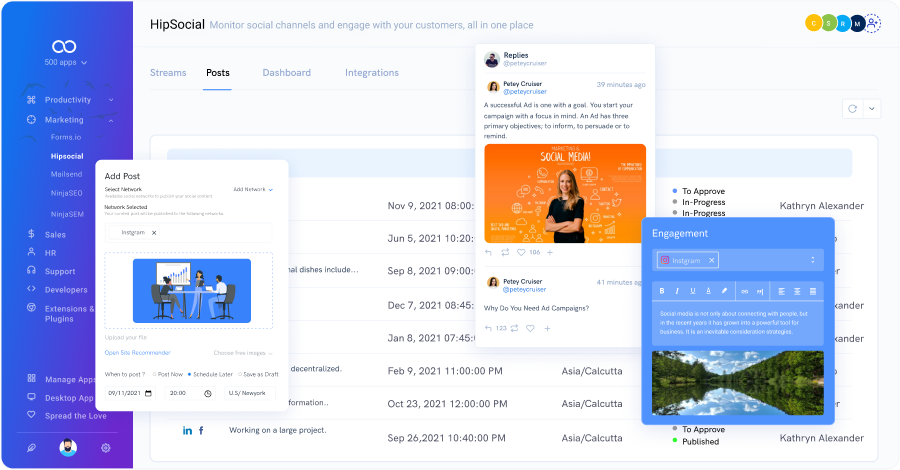 Social Media Scheduling Tool leave note